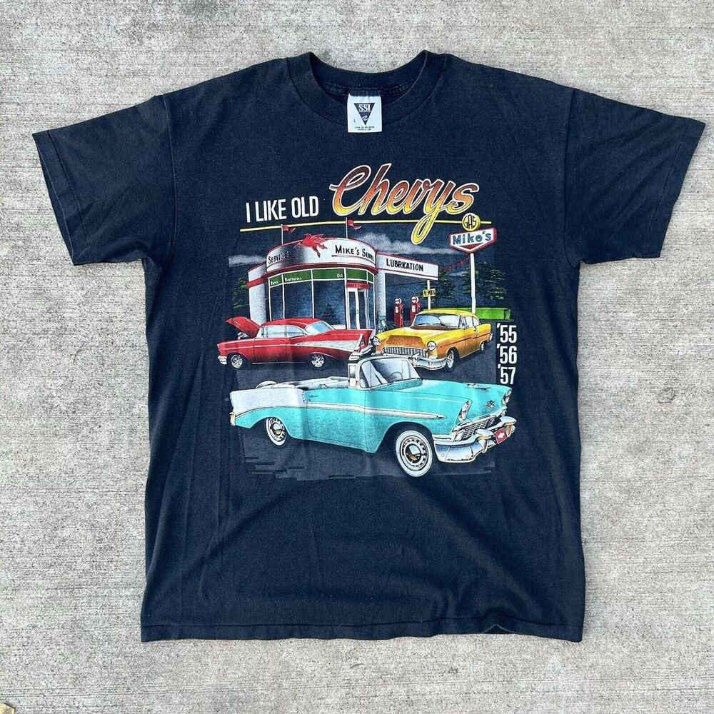 Vintage 80s Single Stitch T-Shirt "I Like Old Chevys" '55 '56 '57 Made In USA